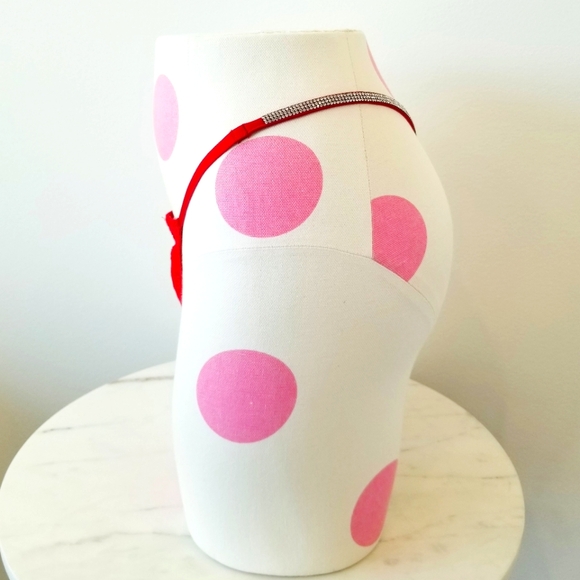 Victoria's Secret Very Sexy Lace Shine Strap Thong Panty Rhinestone Crystal NWT - Picture 4 of 9